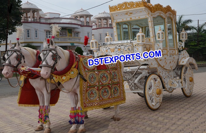 Indian Wedding Decorated Horse Buggys Rath