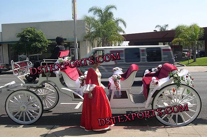 Decorated Wedding Horse Drawn Carriages