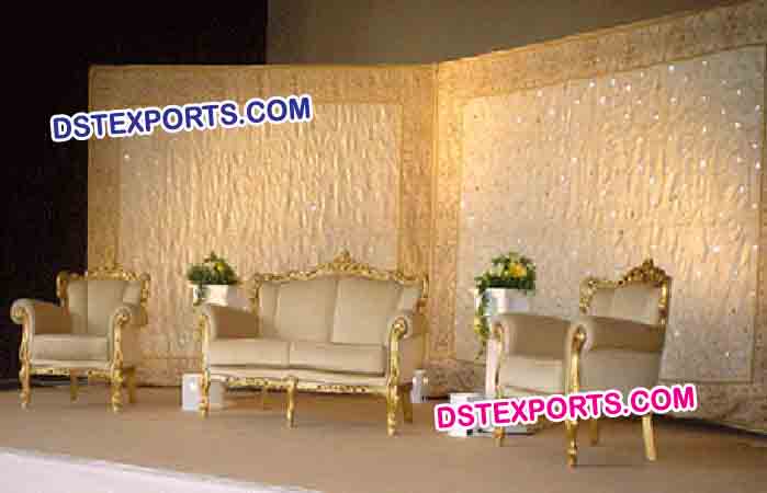 Decorated Wedding Golden Sofa set