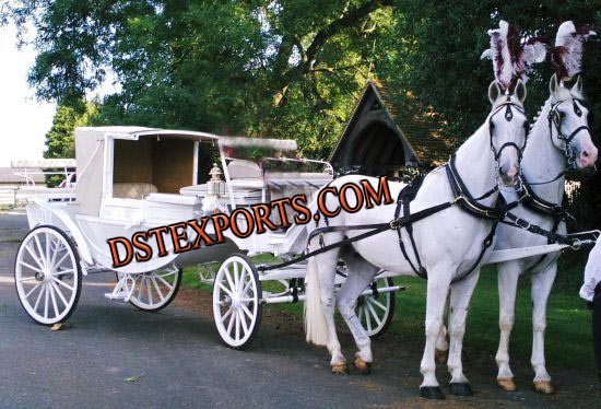 White Double Horse Carriage For Wedding
