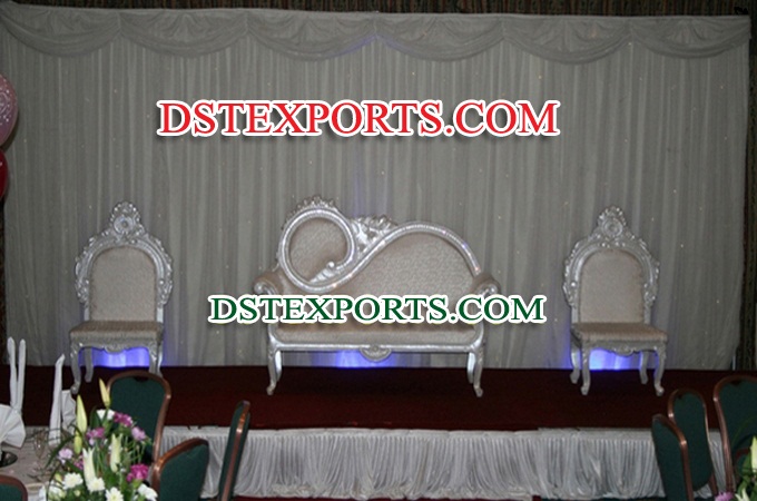 Asians Wedding Silver Love Sofa Set