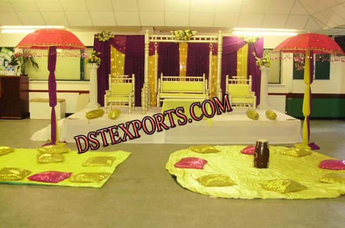 Asian Wedding Mehndi Night Stages Set