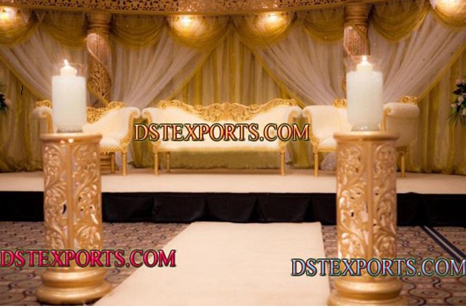 Asian Wedding Golden Decor Stage Set