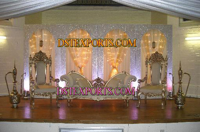 Asian Walima Silver Stage Set