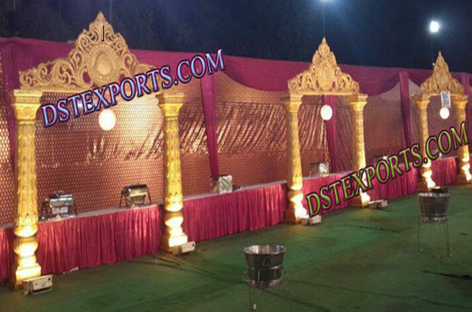 Royal Indian Wedding Fiber Pillars Food Stalls