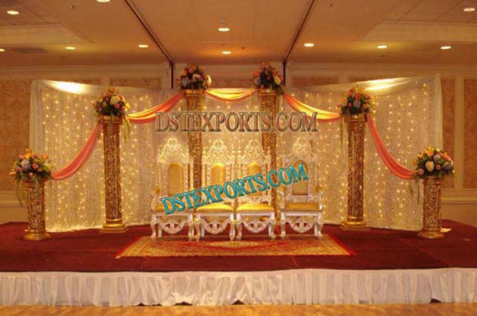 Muslim Wedding Lighted Golden Stage