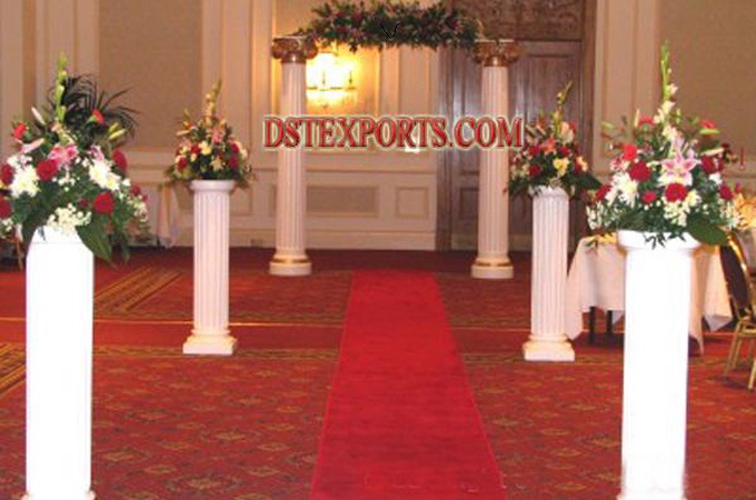 Newly Wedding Fiber Roman Pillars