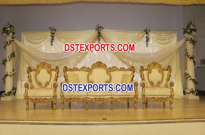 Latest Asian Wedding Golden Sofa Furniture