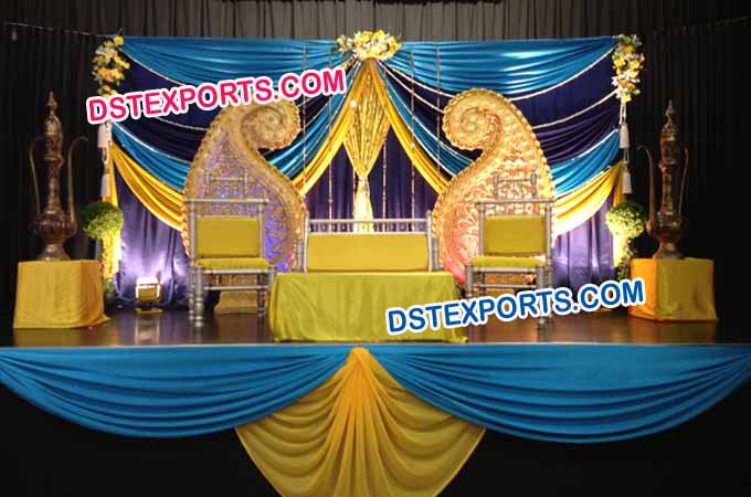 Wedding Paisley Mehndi Stage Decoration