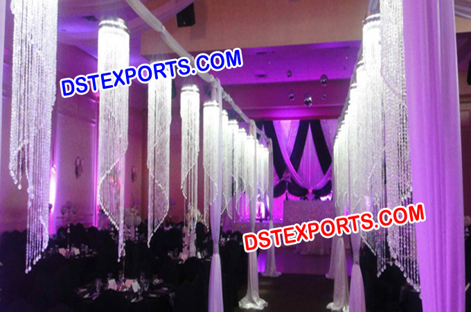 Wedding Hanging Crystal Aisleway Pillars