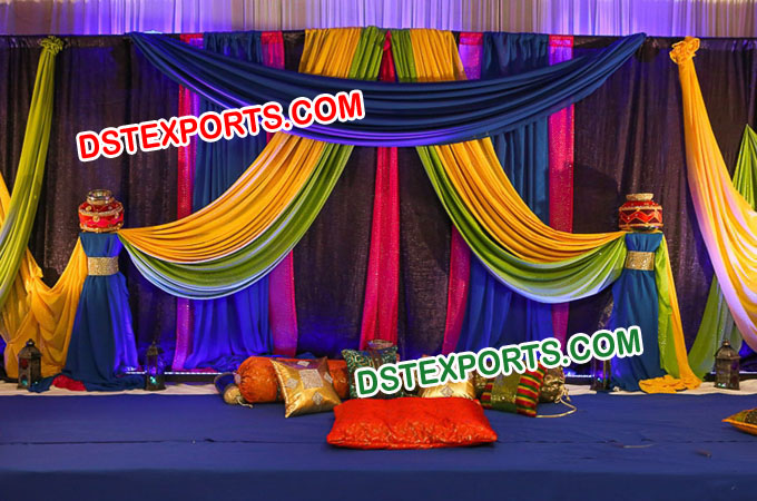 Punjabi Wedding Colourful Theme Stage