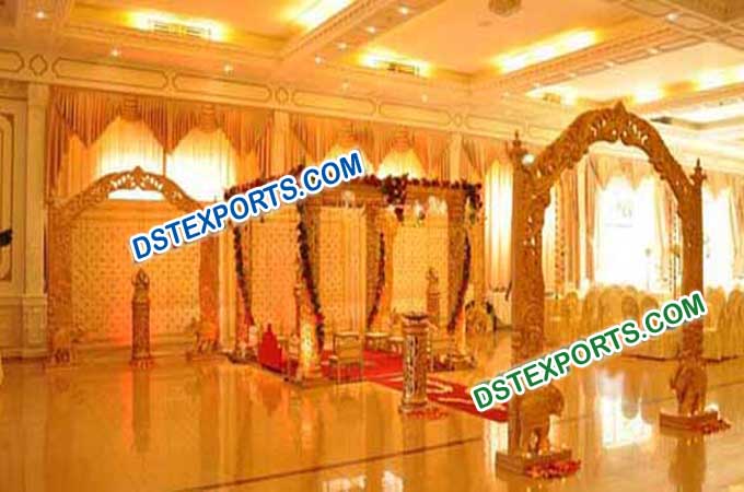 Newly Wedding Hand Carved Wooden mandap