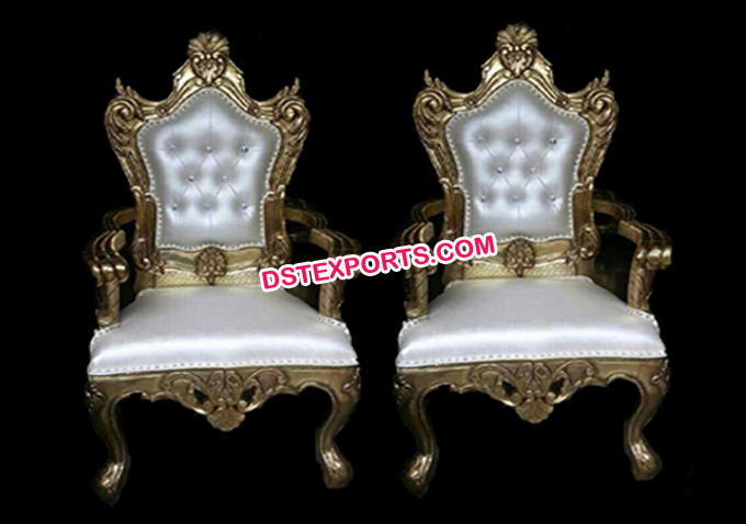 Asian Wedding Gold Metal Chairs Set