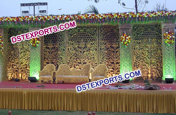 Indian Wedding Carved Panels Backdrop