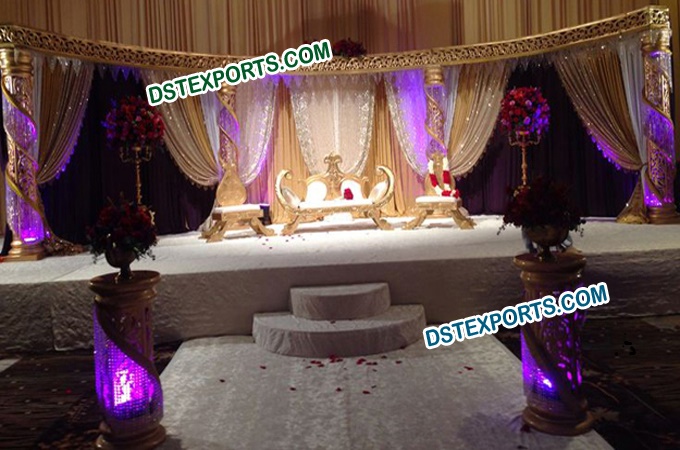 Elegent Muslim Wedding Crystal Stage Set