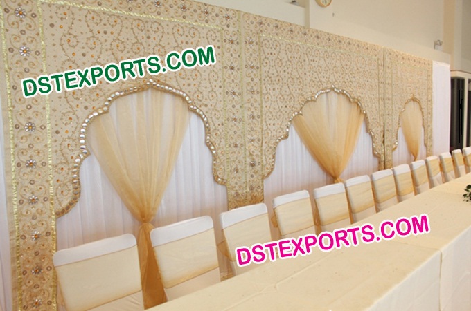 Latest Wedding Stage Arch Embroidered Backdrop