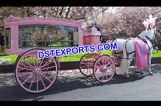 Latest Pinkish Funeral Horse Carriage