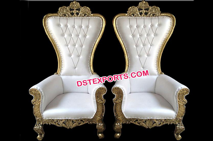 Brass Metal Bride Groom Chairs Set For Wedding
