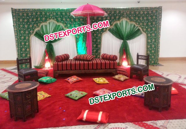 Muslim Wedding Mehandi Stage Decorations
