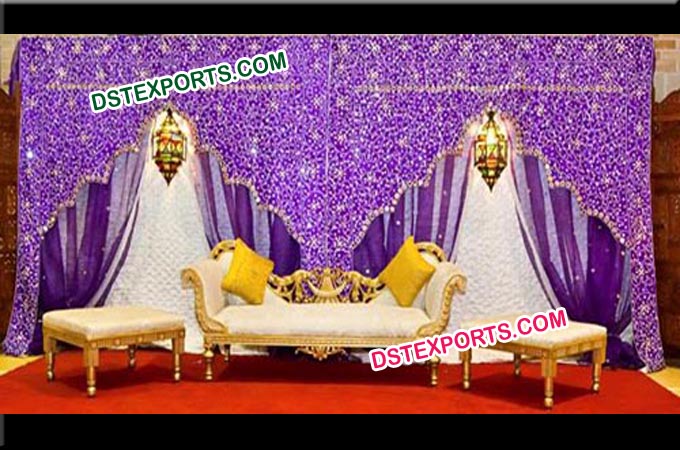 Embroidered Jharokha Style Wedding Event Backdrop