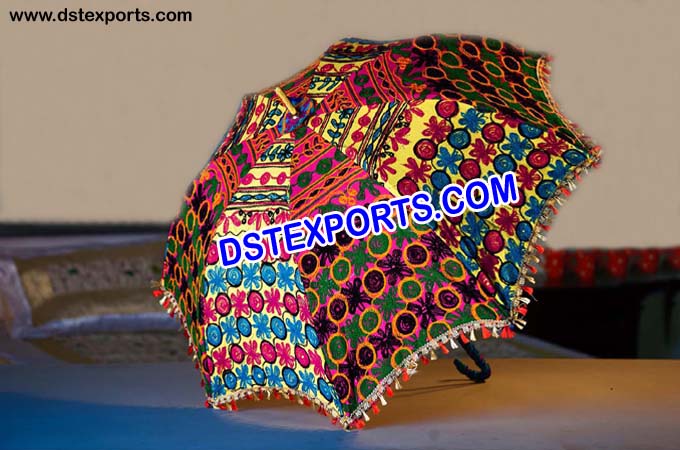 Latest Wedding Phulkari Embroidery Umbrella/Parsol
