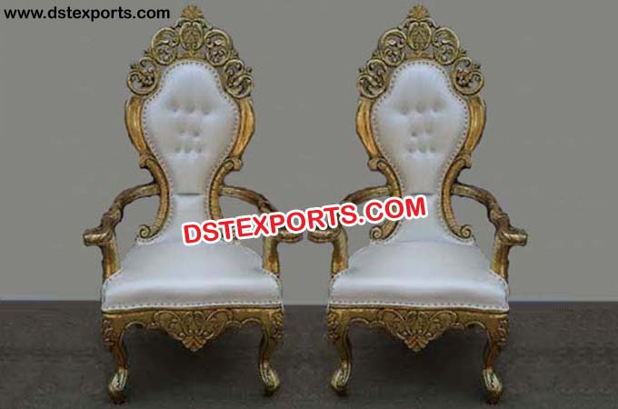 Wedding Designer Golden Carved Chairs