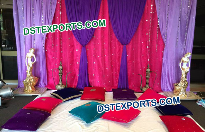 Colourful Backdrop Mehndi Stage