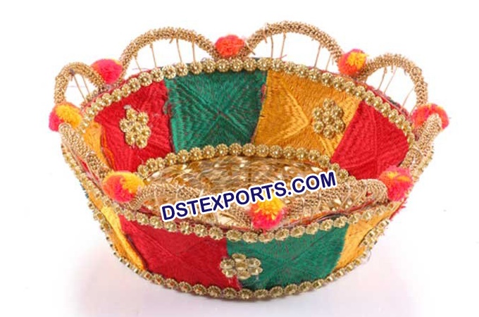 Decorative Phulkari Basket