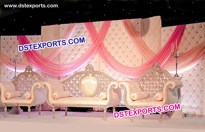 Crystal Fitted Tufted Panels Stage