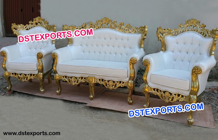 wood carved wedding Golden Sofa Set