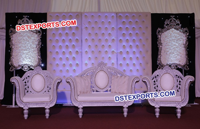 Asian Wedding Tufted Panels Stage