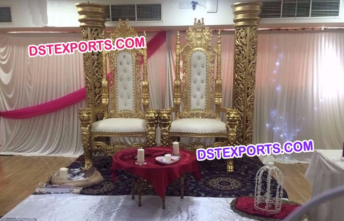 Wedding Gold Throne Chairs Stage