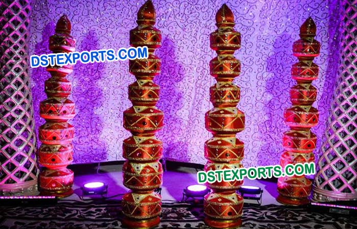 Indian Wedding Pot Pillars For Decoration