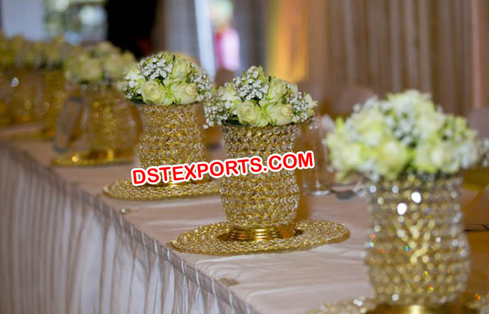 New Design Wedding Lamp Gold Crystal Center Pieces