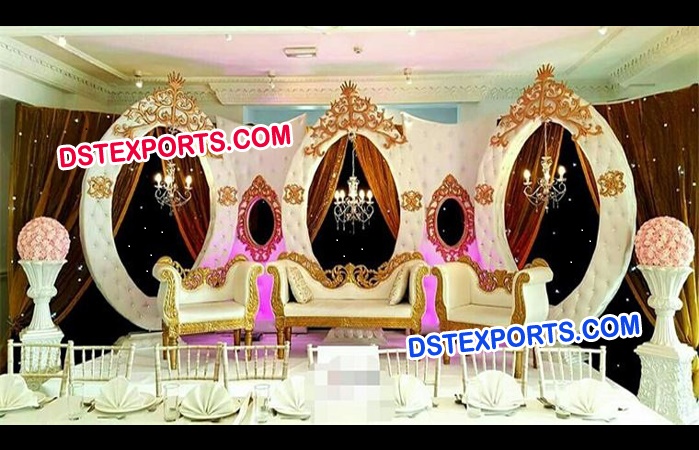 Unusual Leather Oval Wedding Stage Backdrop Frame