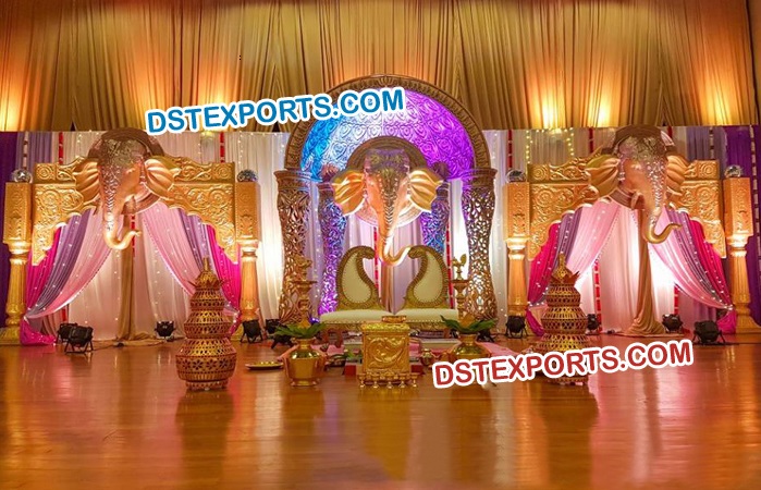 Elephant Face Panels Wedding Stage