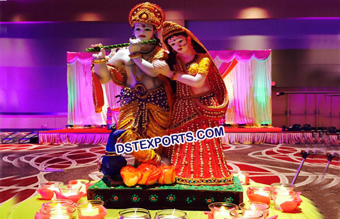 Fiber Radha Krishan Wedding Decoration Statue