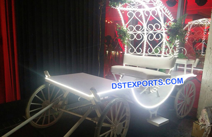 Dulhan Entry Open White Buggy Carriage