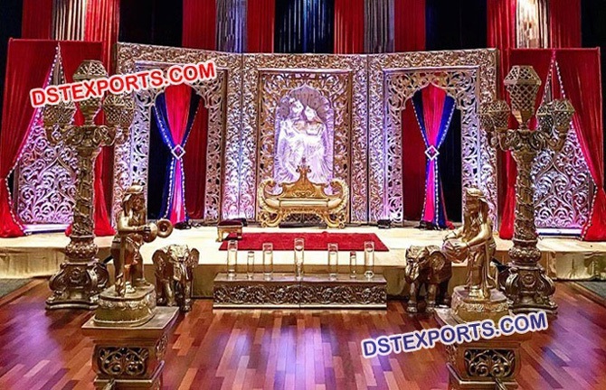 Royal Indian Wedding Stage Decoration Frames