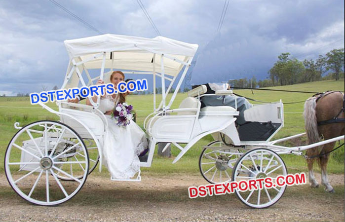 White English Horse Drawn Carriages