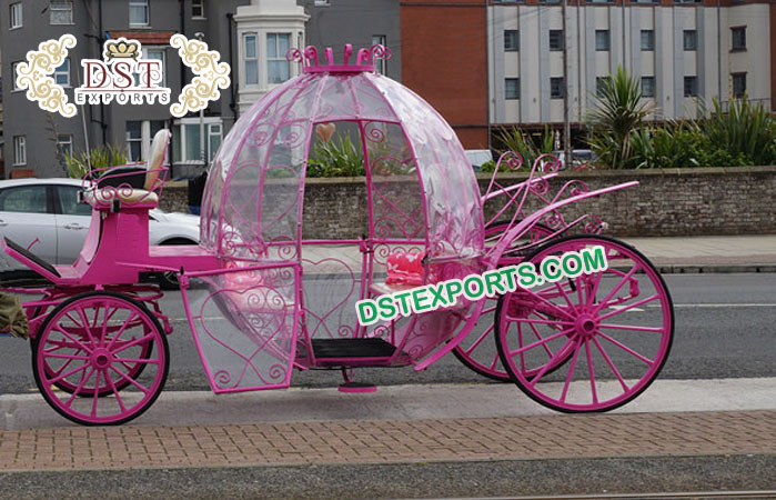 Pinkish Wedding Cinderella Horse Buggy Carriage