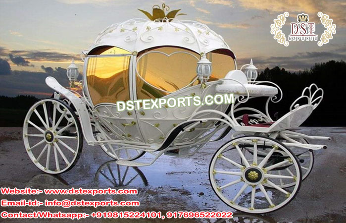 Cinderella Pumkin White Wedding  Carriage