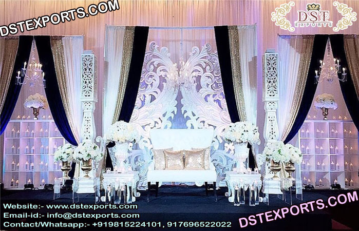 Modern Wedding Stage Decor with Paisley