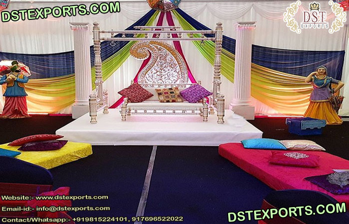 Punjabi Colourful Wedding Mehandi Stage
