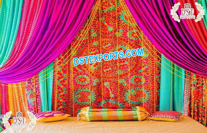 Traditional Phulkari Wedding Backdrop Curtains