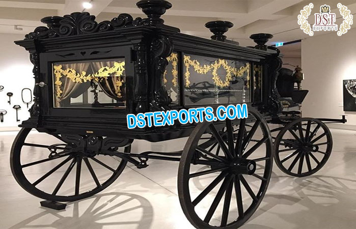 Australian Black Funeral Horse Carriage