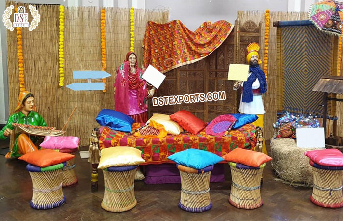 Punjabi Village Wedding Sangeet Stage Decoration