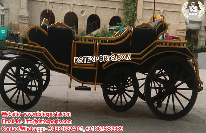 Royal Black Horse Drawn Touring Carriage