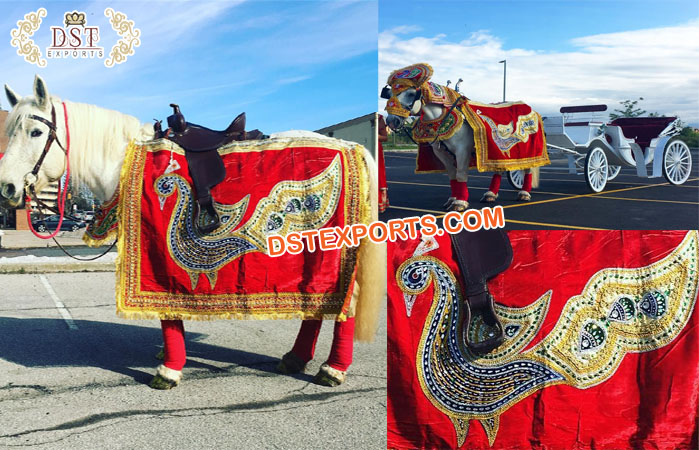 Wedding Horse Costume with Peacock Design