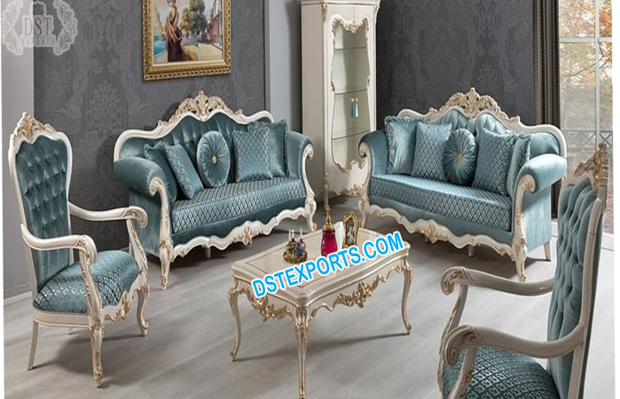 Victorian White Carved Livingroom Furniture